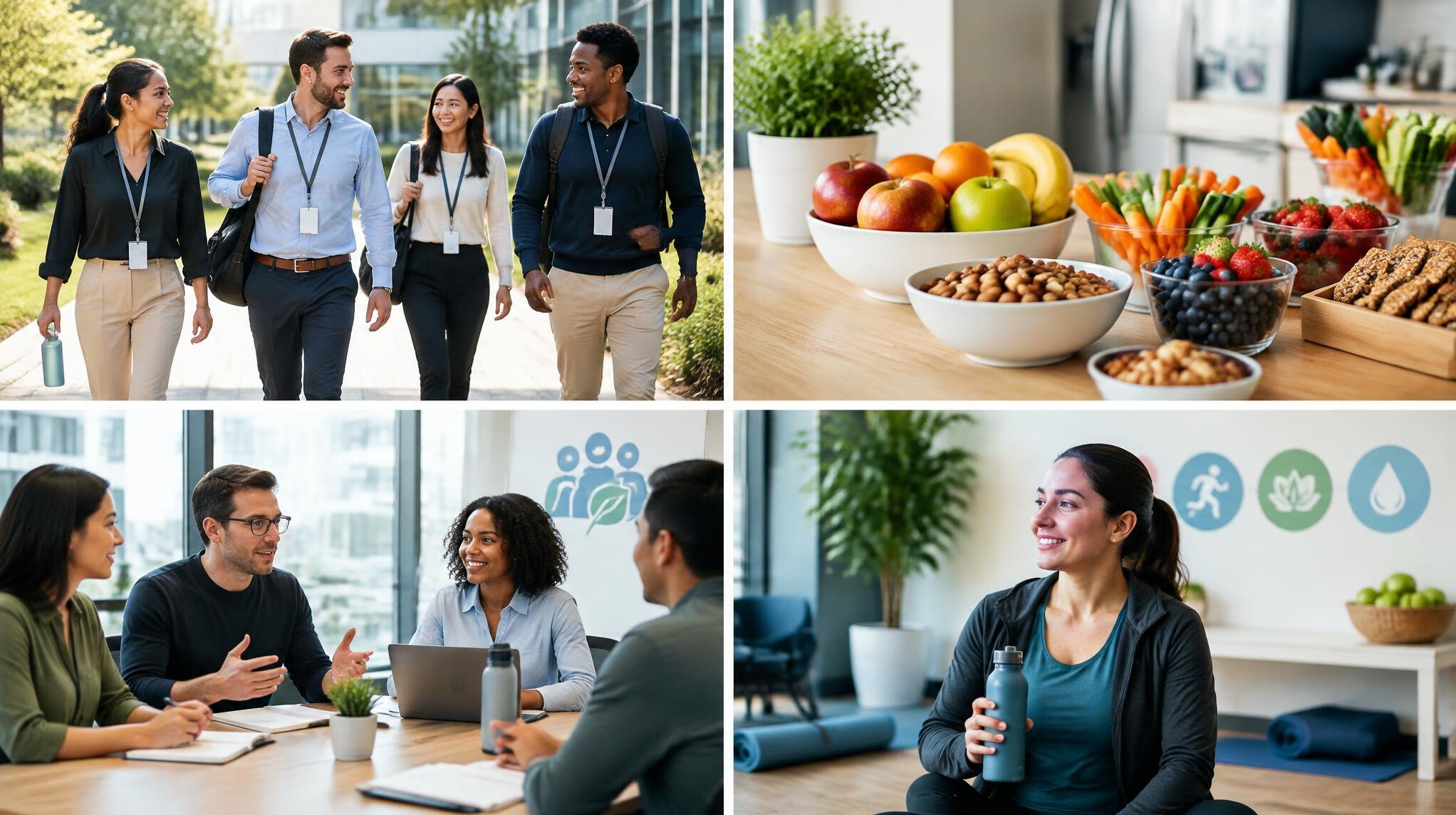 employees walking outdoors