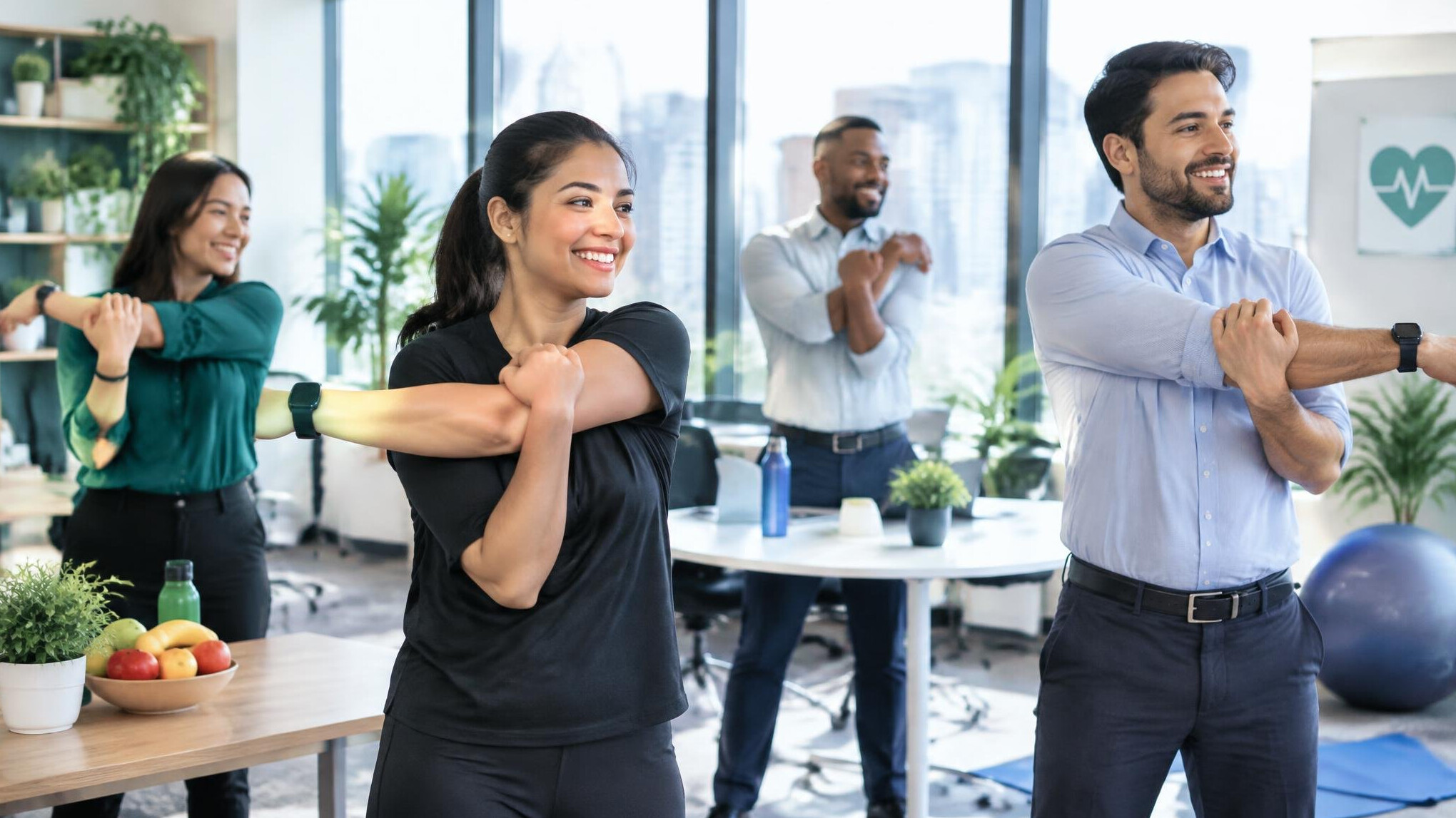 healthy corporate employees
